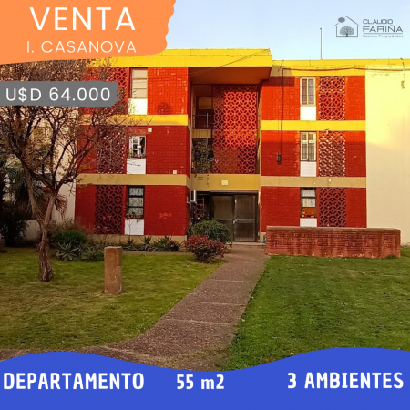 DEPARTAMENTO EN VENTA DE 3 AMB. EN BARRIO LUZ Y FUERZA, ISIDRO CASANOVA